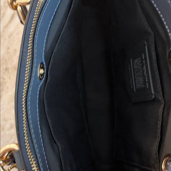 Coach Brooke Carryall in Signature Embossed Navy Blue Leather - Picture 7 of 13